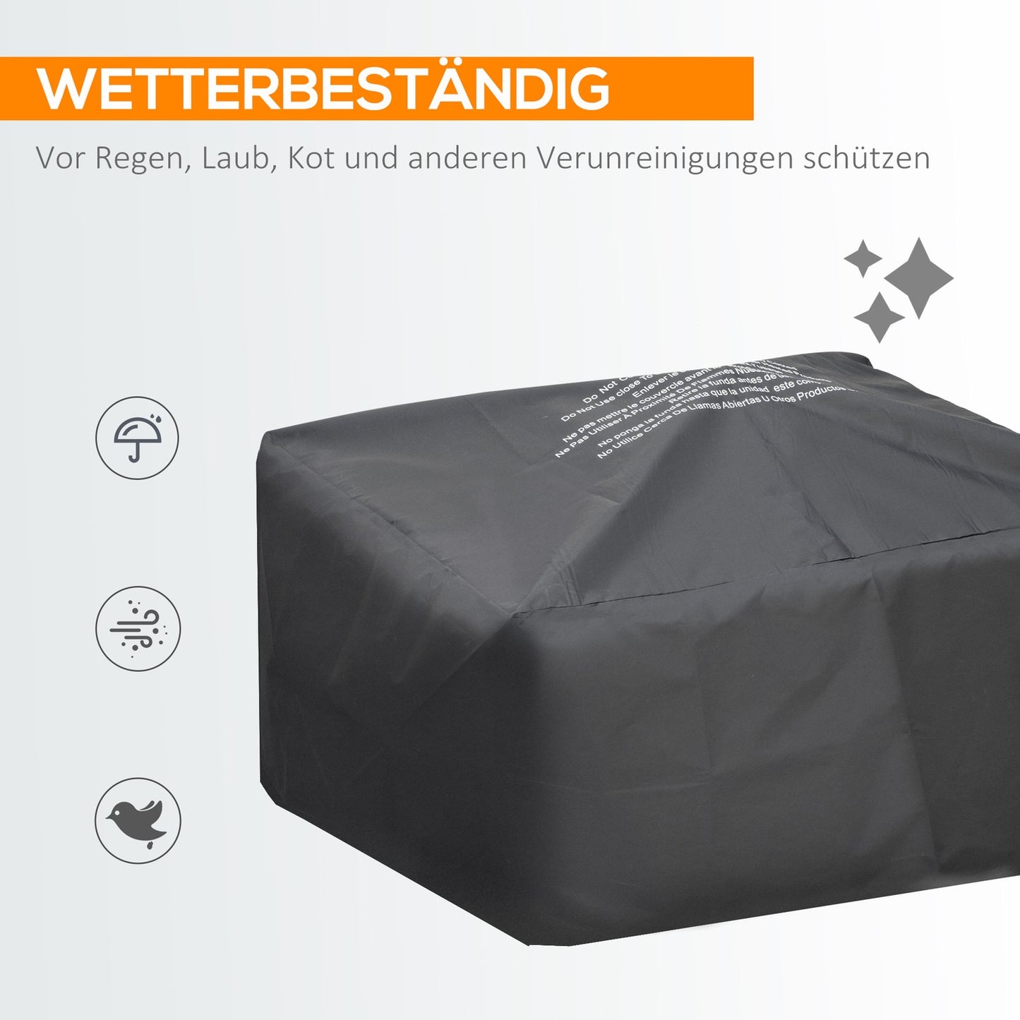 Fire pit in steel with spark protection & lid - 92x71x51 cm