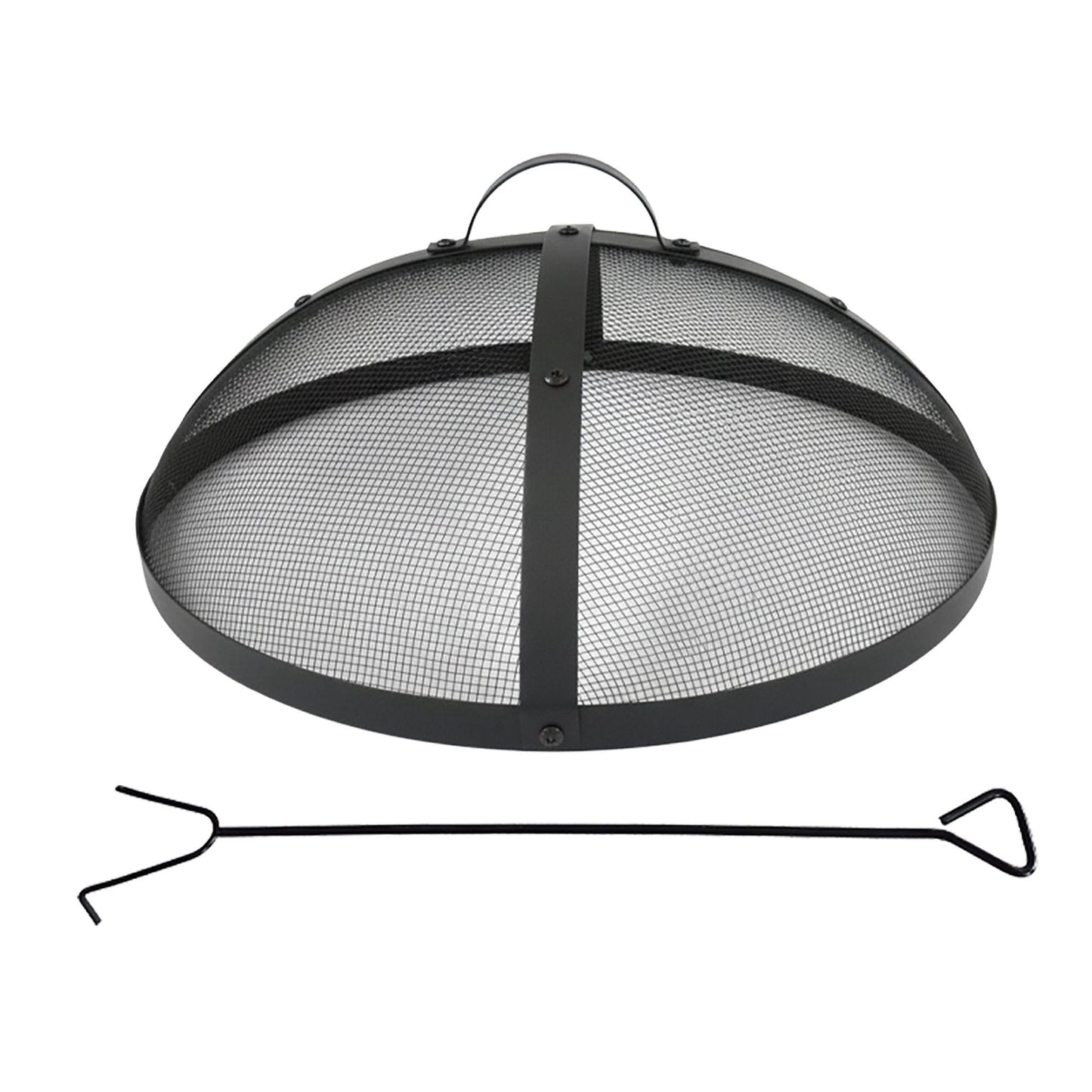 Fire Pit Spark Guard, Round Metal Mesh Cover, 50 cm