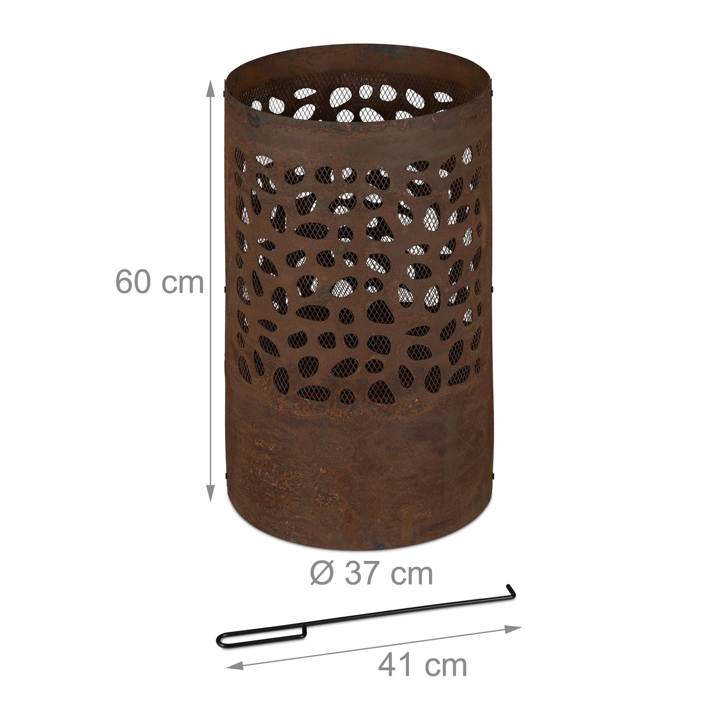 Fire barrel with spark protection