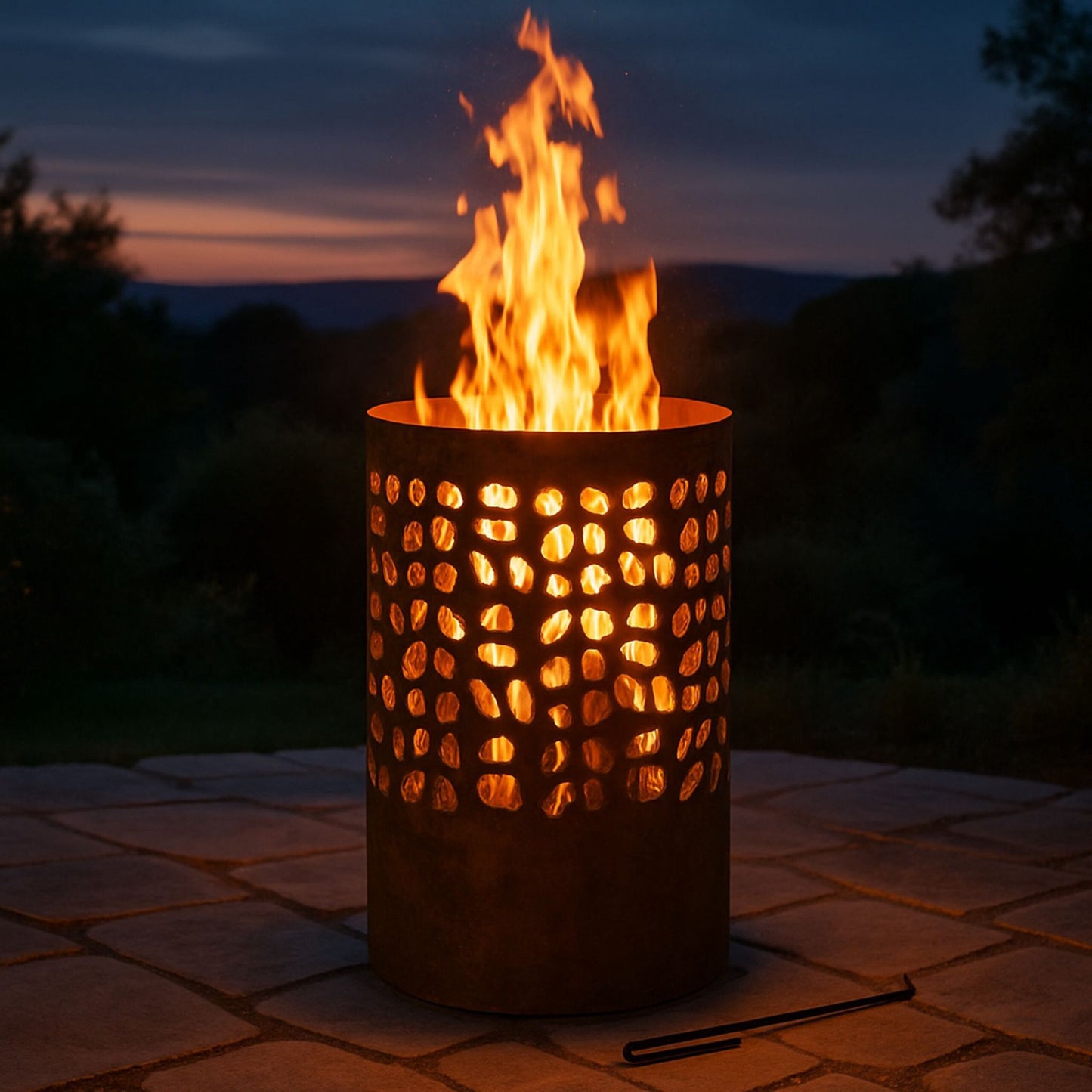 Fire barrel with spark protection