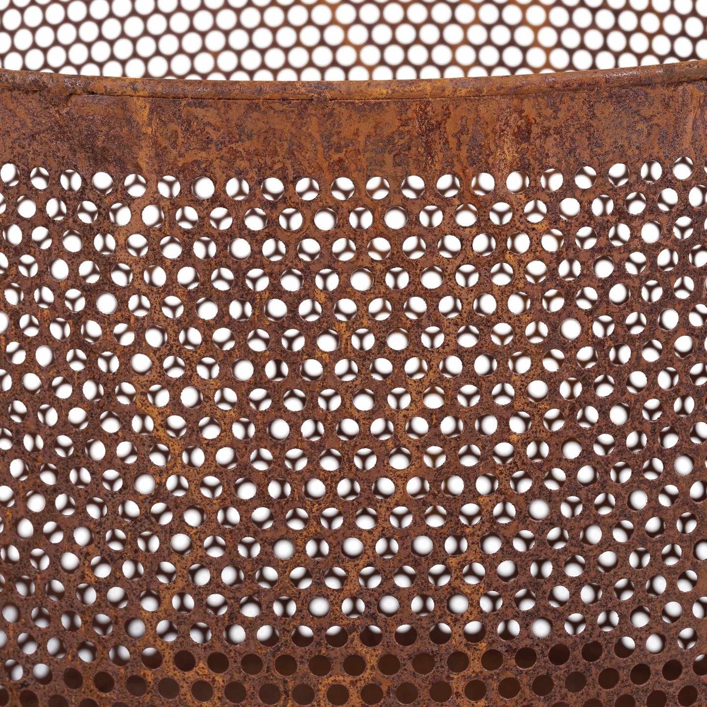 Fire basket mesh rust-colored