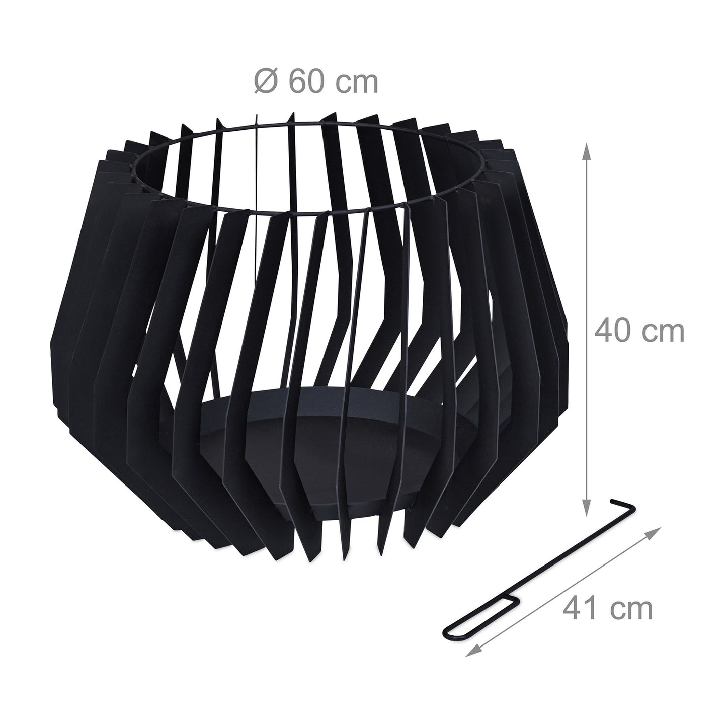 Fire basket with fire fork