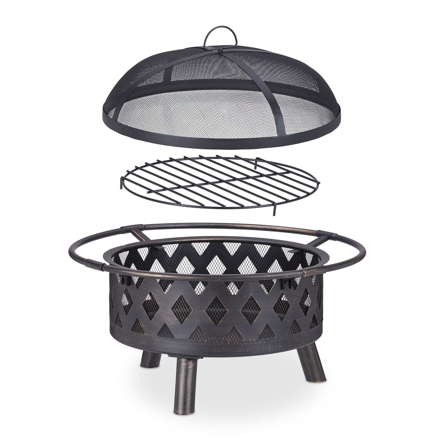 Fire basket with spark protection