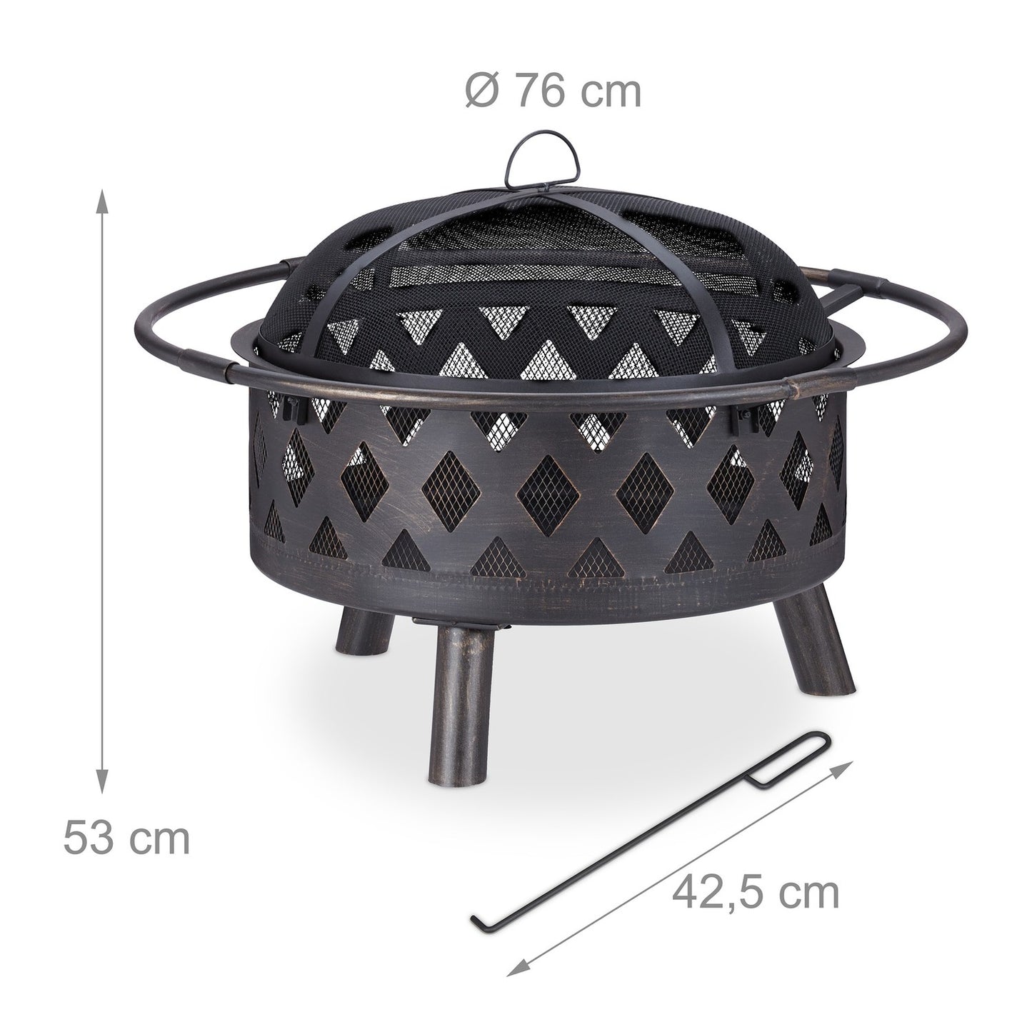 Fire basket with spark protection