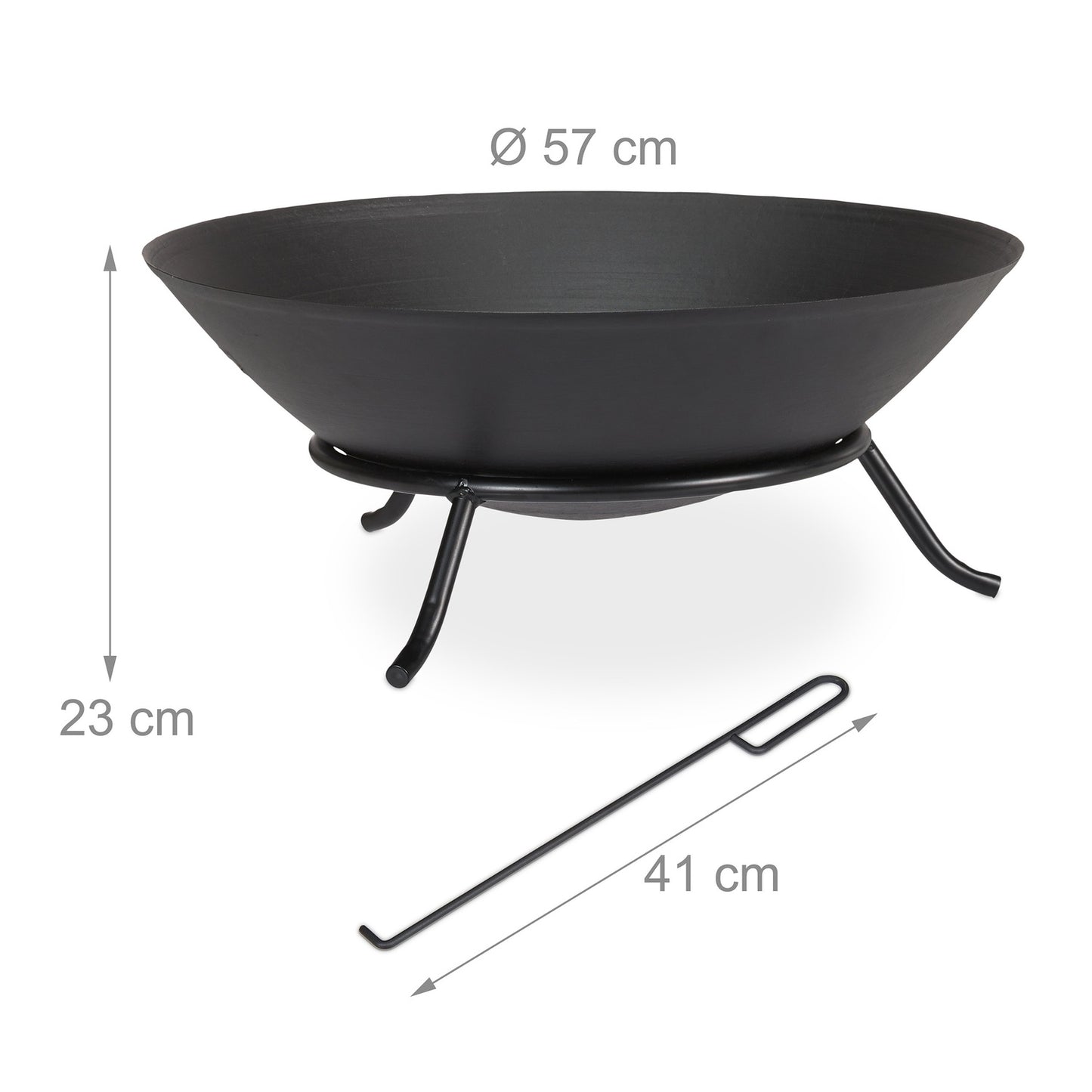 Fire bowl in cast iron