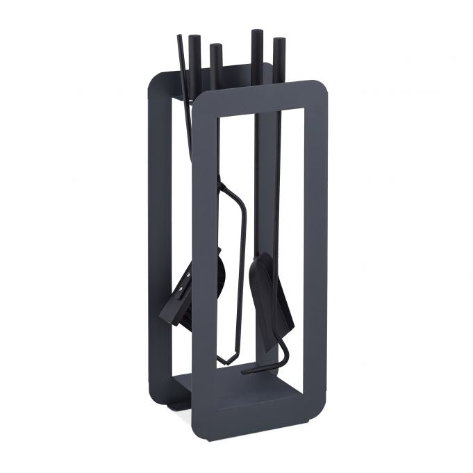 Fireplace 5 parts in grey/black