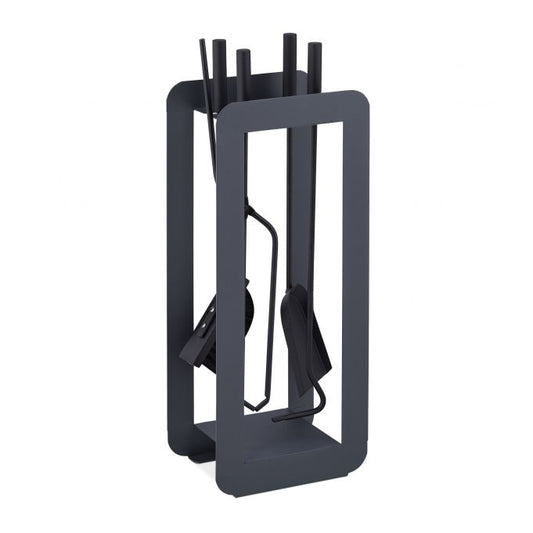 Fireplace 5 parts in grey/black