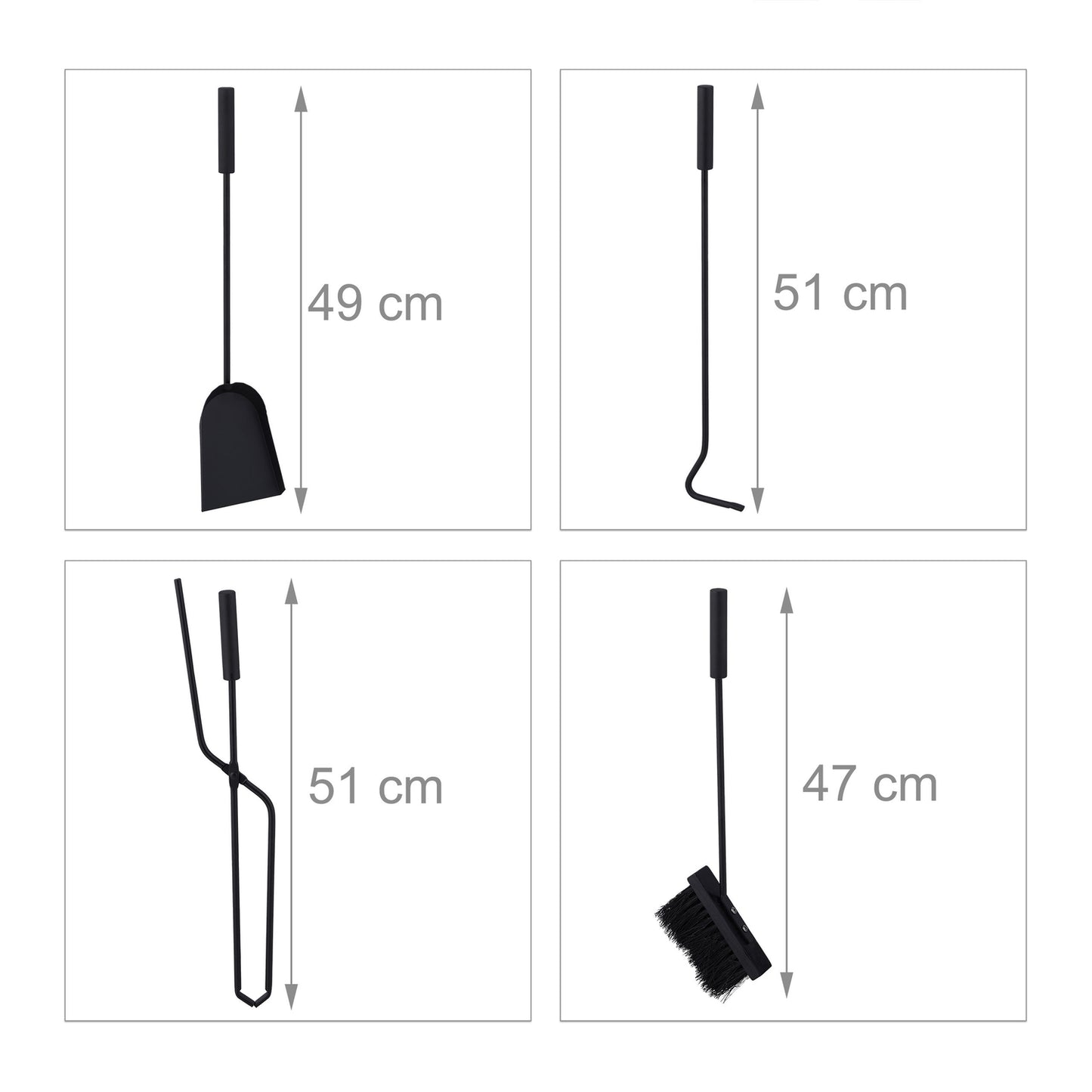 Fireplace 5 parts in grey/black