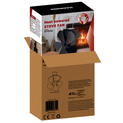 Fireplace Fan, 5-Blade Heat Powered