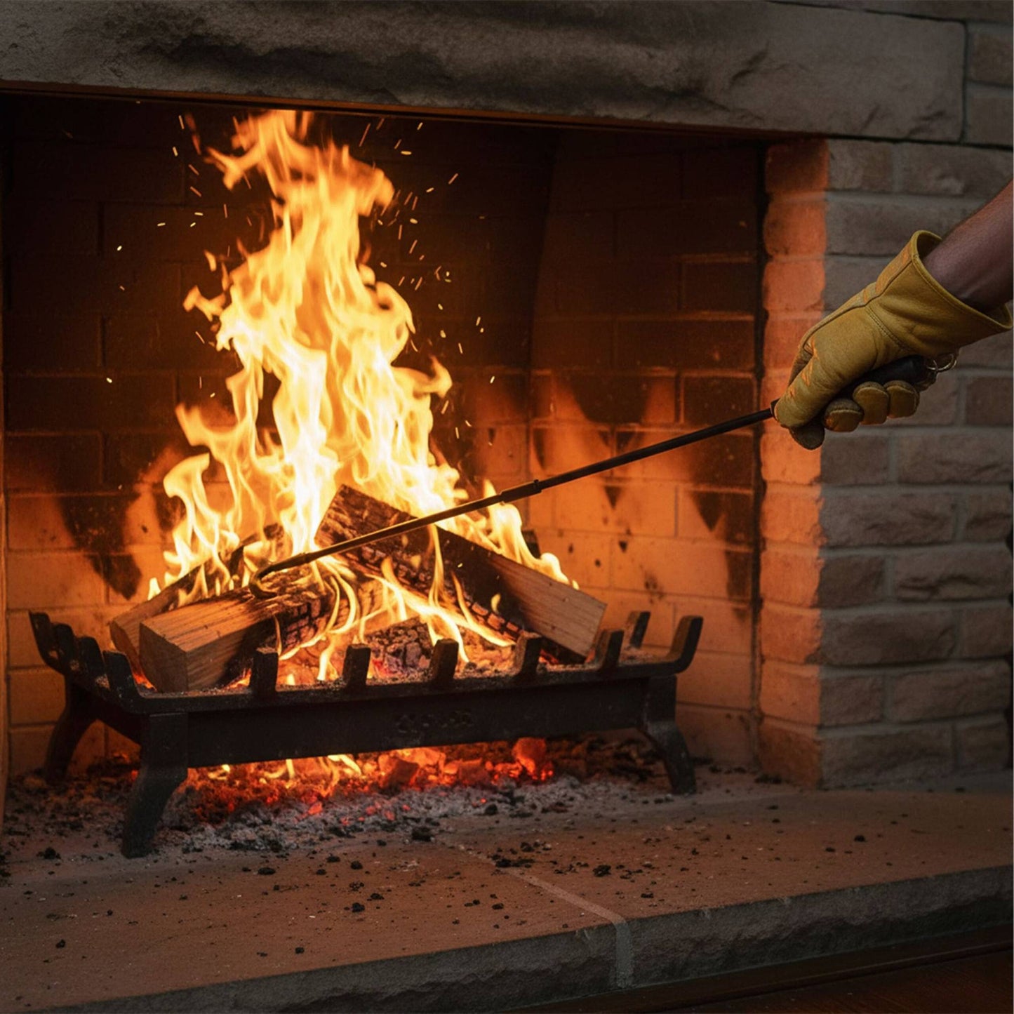 Fireplace Poker – Long, Safe Stoking Tool