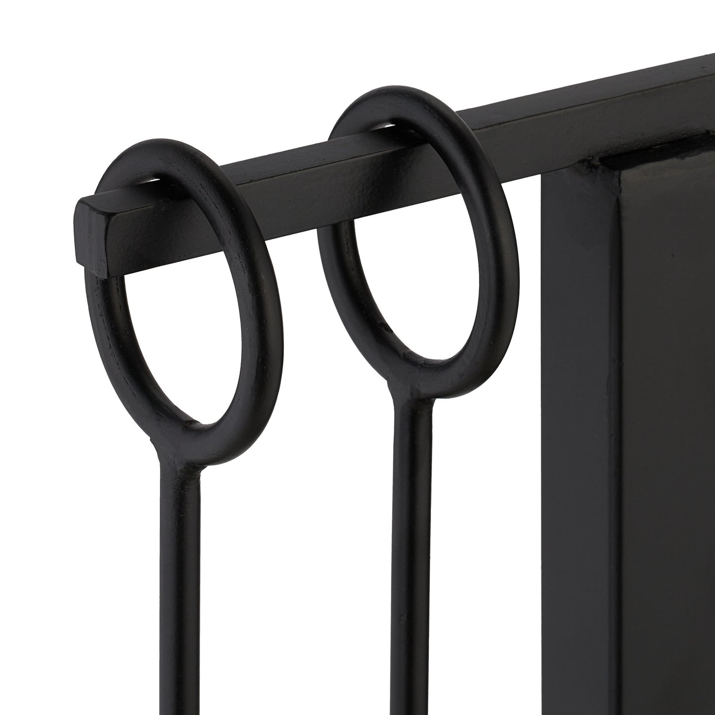 Fireplace Tool Set, Black Metal – Modern Design