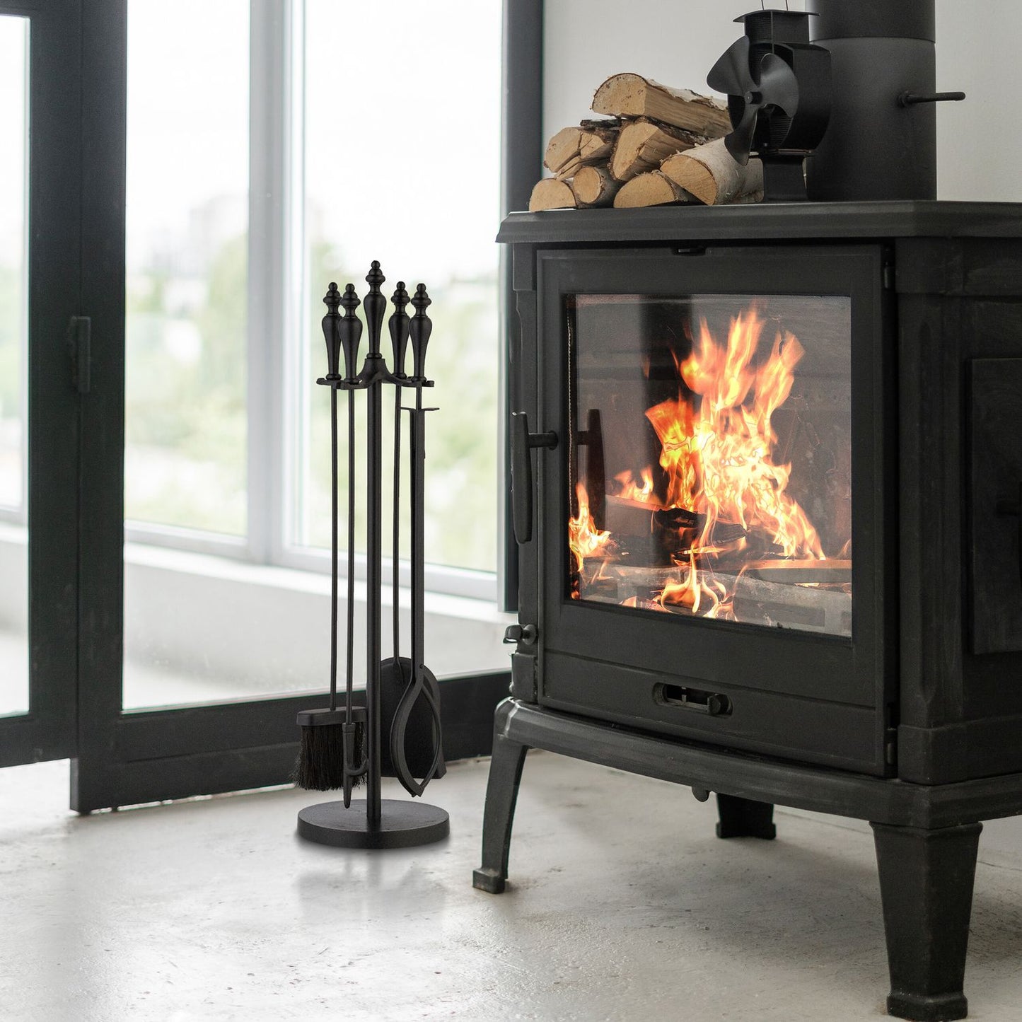 Fireplace Tool Set – Durable Metal, Vintage Design
