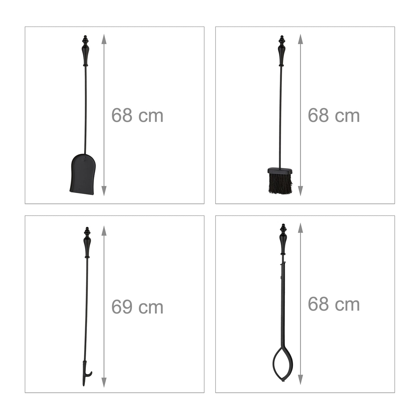 Fireplace Tool Set – Durable Metal, Vintage Design