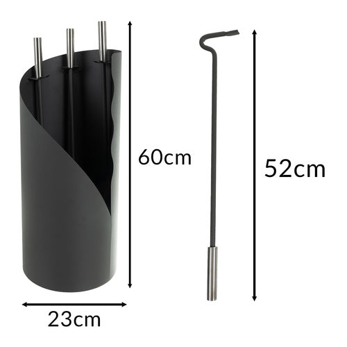 Fireplace Tool Set, Steel 4-in-1 with Stand