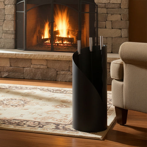 Fireplace Tool Set, Steel 4-in-1 with Stand