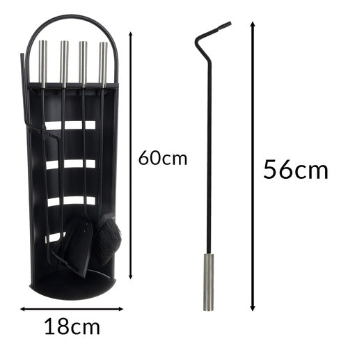 Fireplace Tool Set, Steel 5-in-1 with Stand