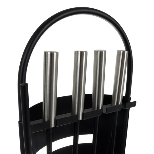 Fireplace Tool Set, Steel 5-in-1 with Stand