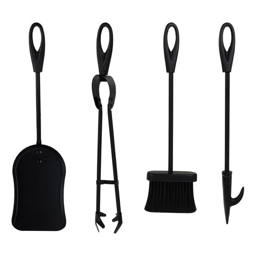 Fireplace Tool Set with Stand – Stainless Steel, 5-Piece