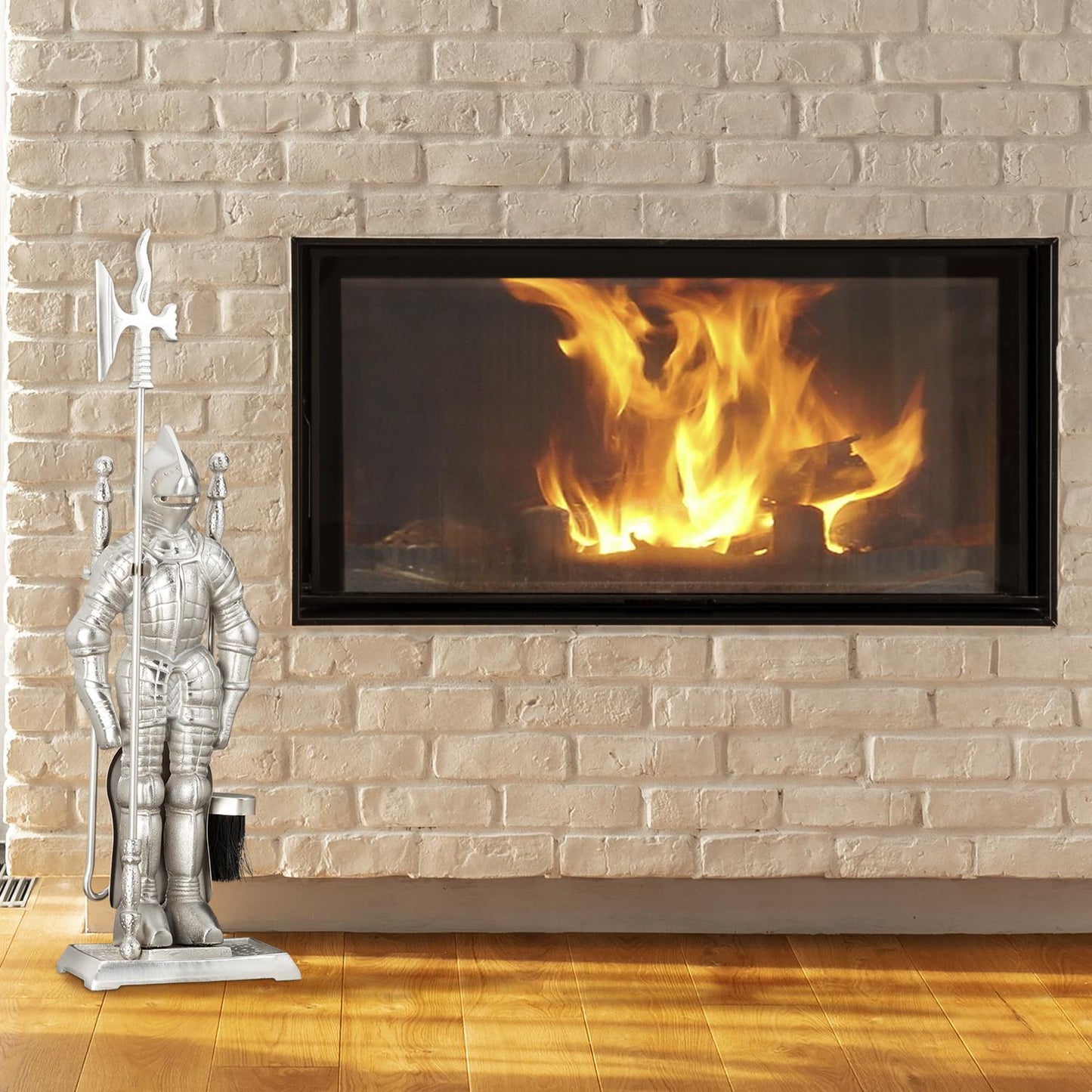 Fireplace knight cast iron four parts