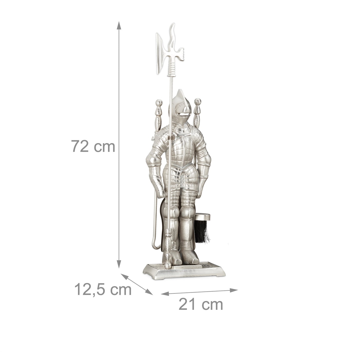 Fireplace knight cast iron four parts