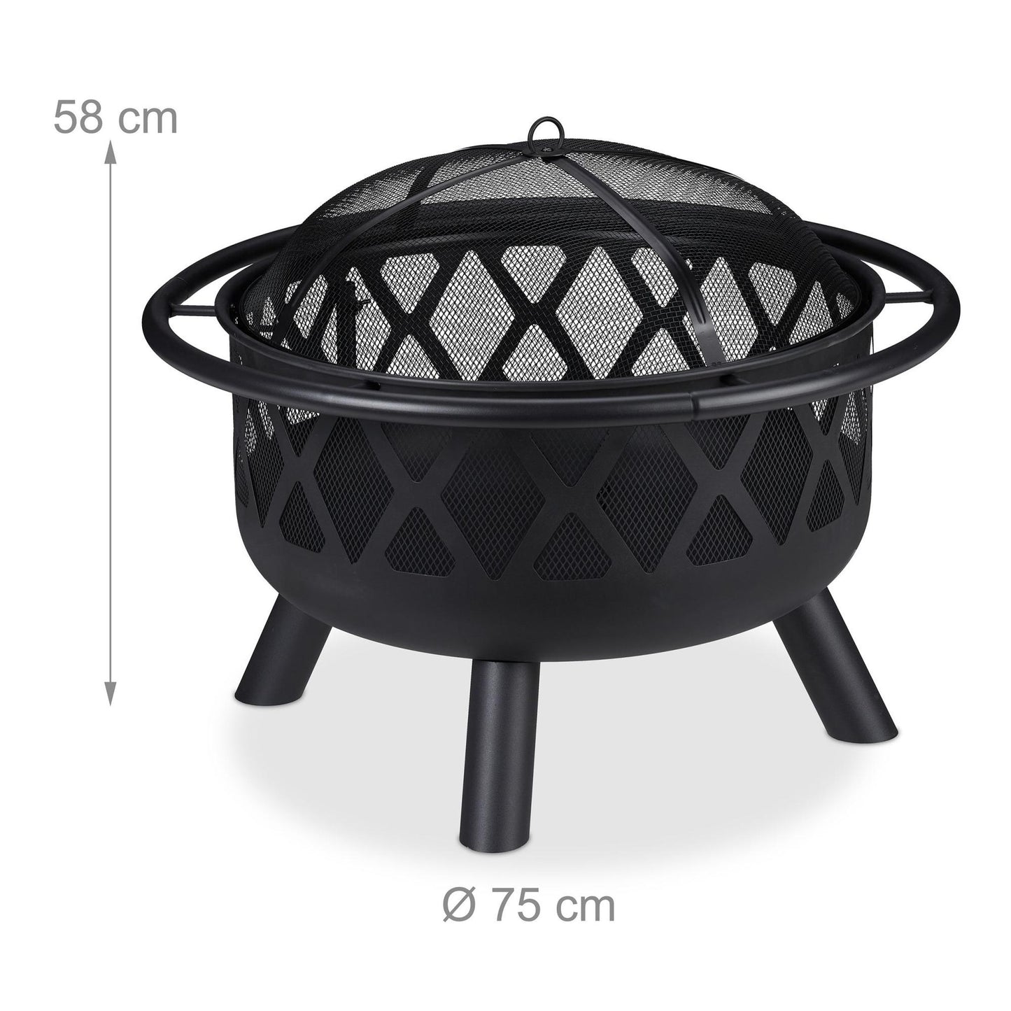 Fireplace with grill grate and spark guard