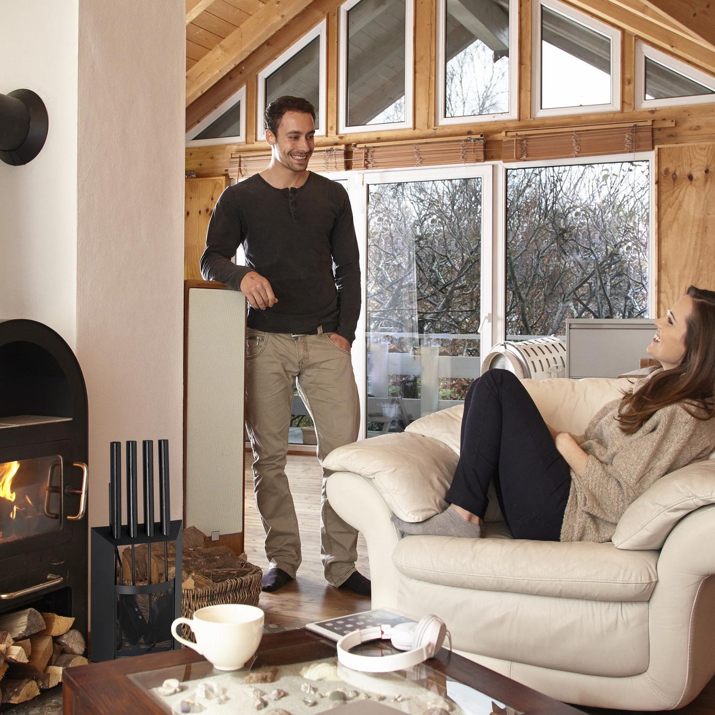 Fire stand in 5 parts with holder