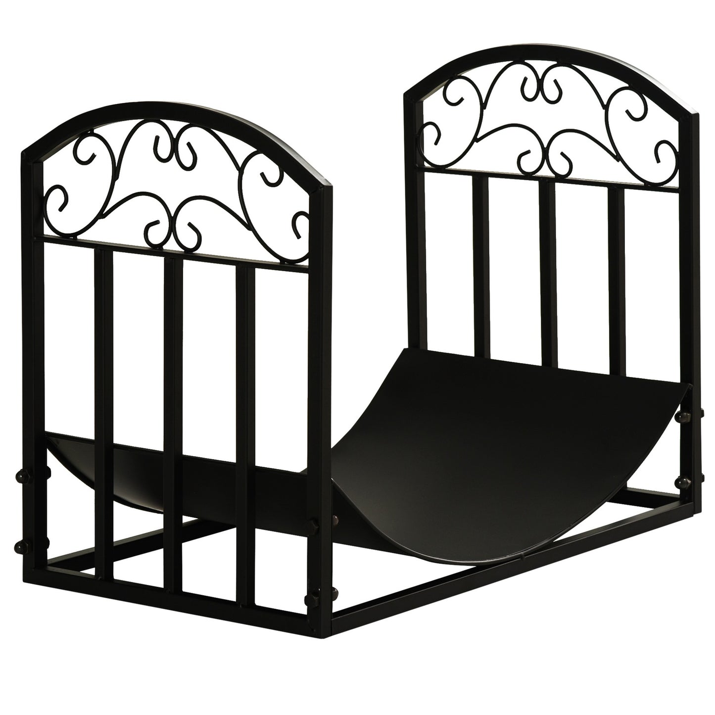Heavy Duty wood rack in metal, 60 kg capacity, black