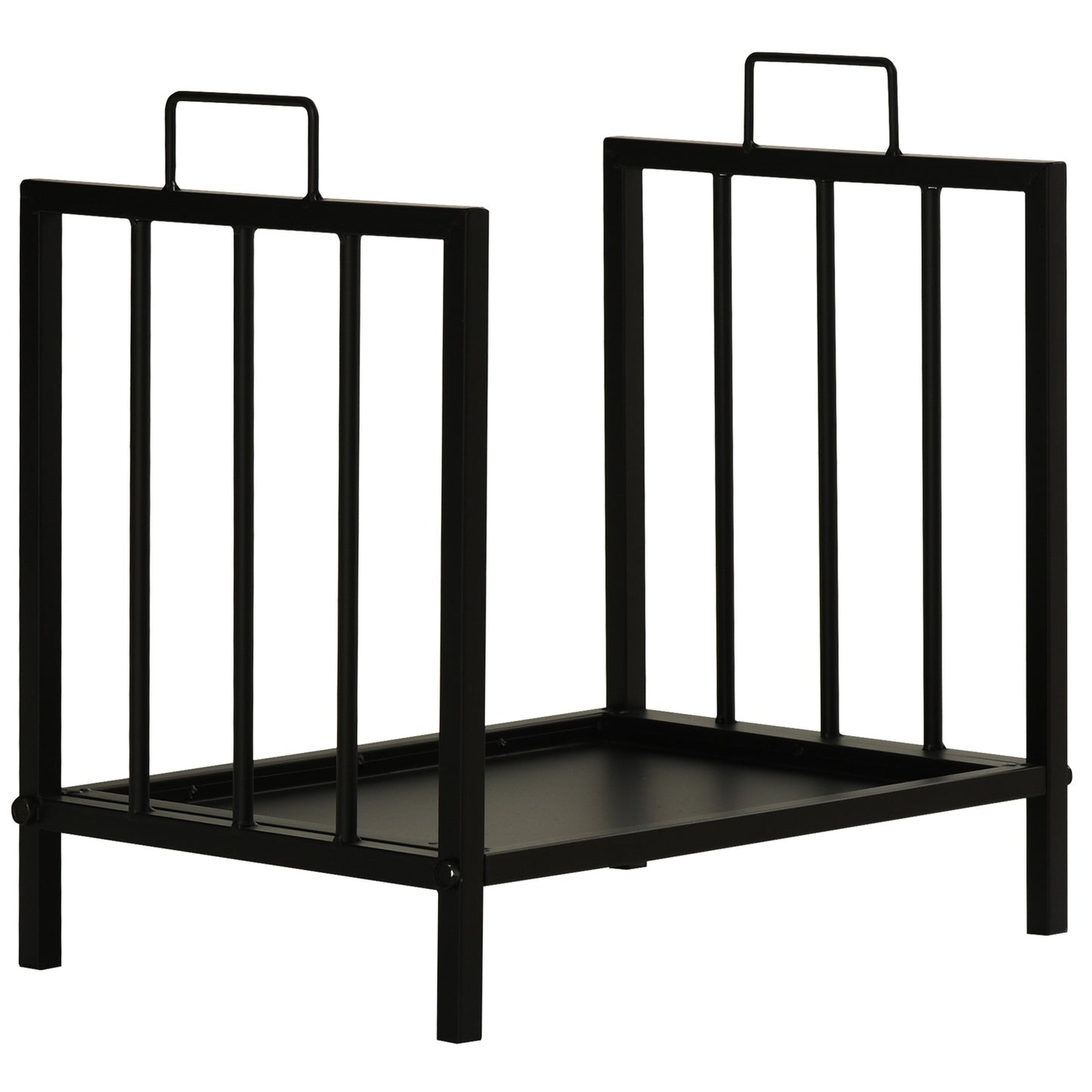 Wood stand with handle, Heavy Duty Metal, Black, 50 kg
