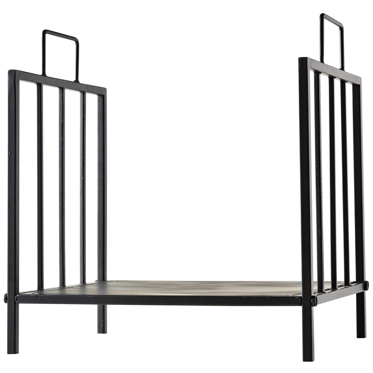 Firewood Rack, Indoor/Outdoor Metal, Black, 44.5x33x46.5 cm