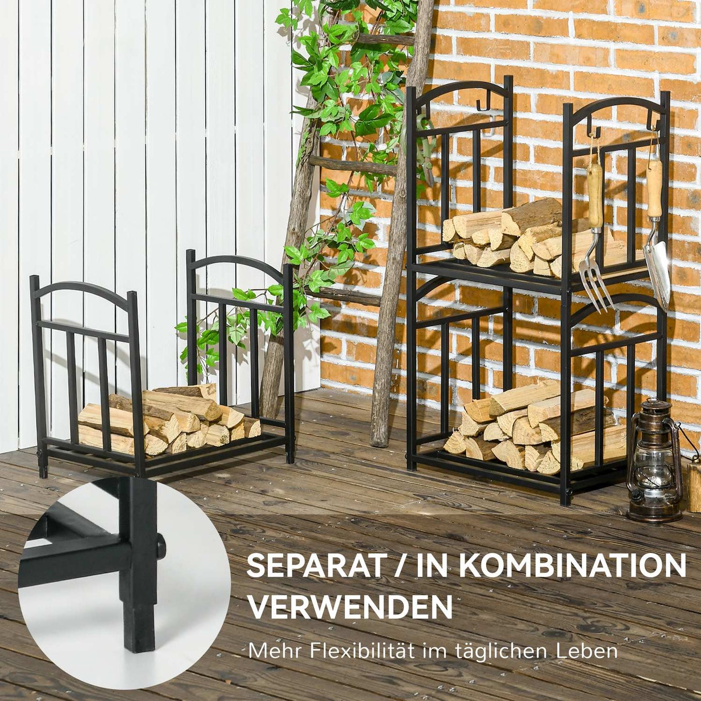 Firewood Rack – Metal, 3-Tier, Indoor Use