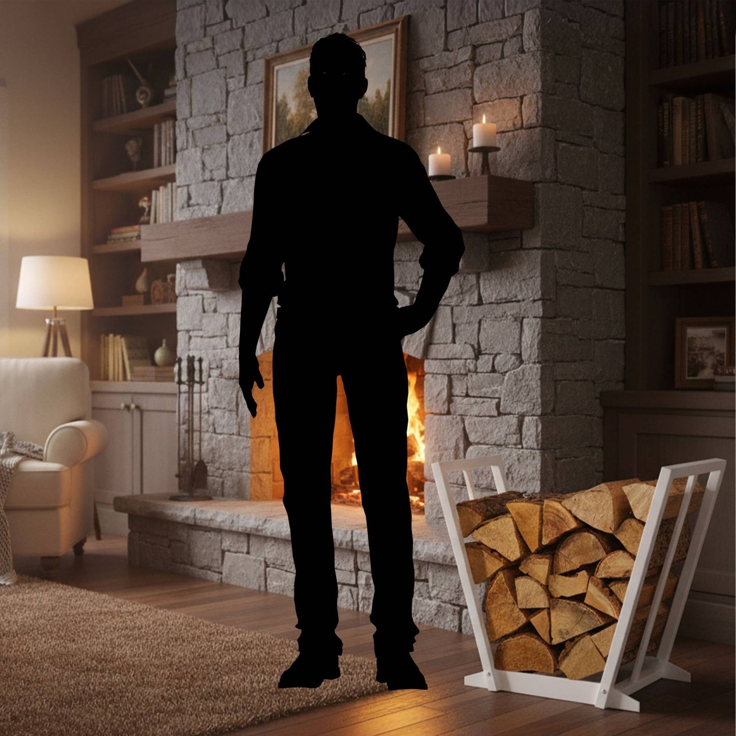 Firewood Rack – V-Shaped Iron Log Holder for Storage