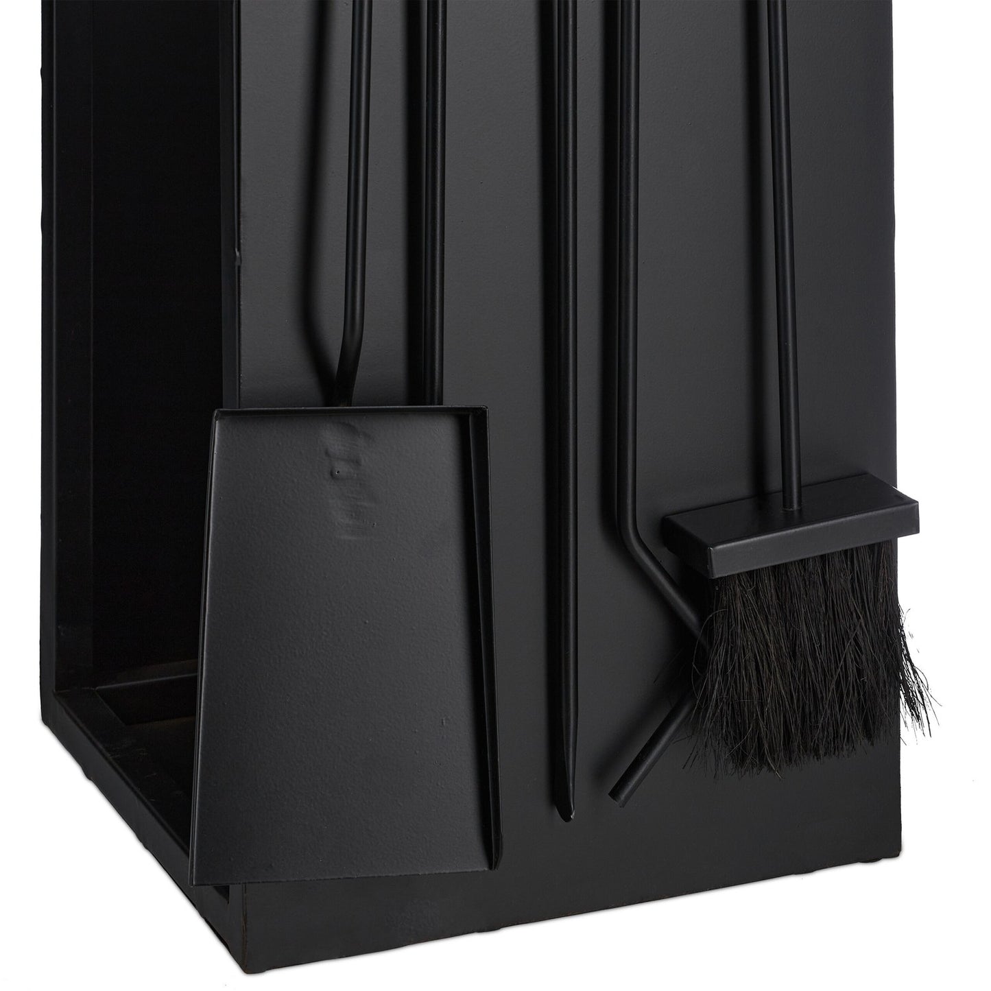 Firewood Rack with Poker, Shovel, Broom, Tongs
