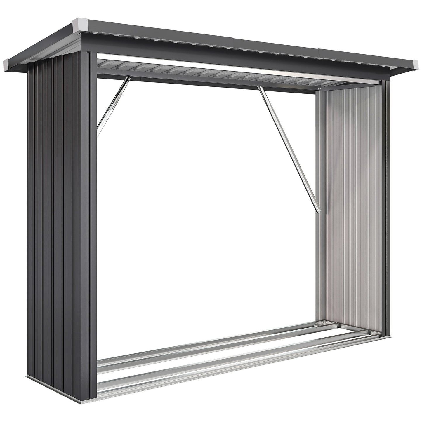 Firewood Shed, Steel, Elevated Floor, 213x66.5x150 cm