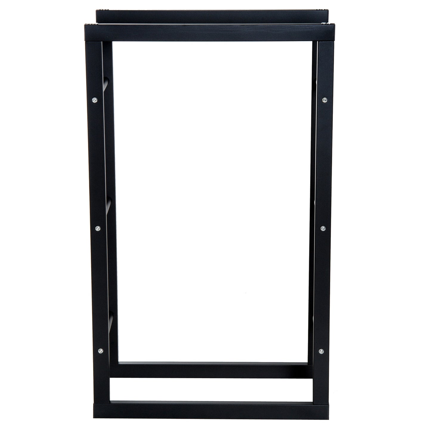 Wood rack in steel, 100 kg capacity, black, 60x25x100 cm