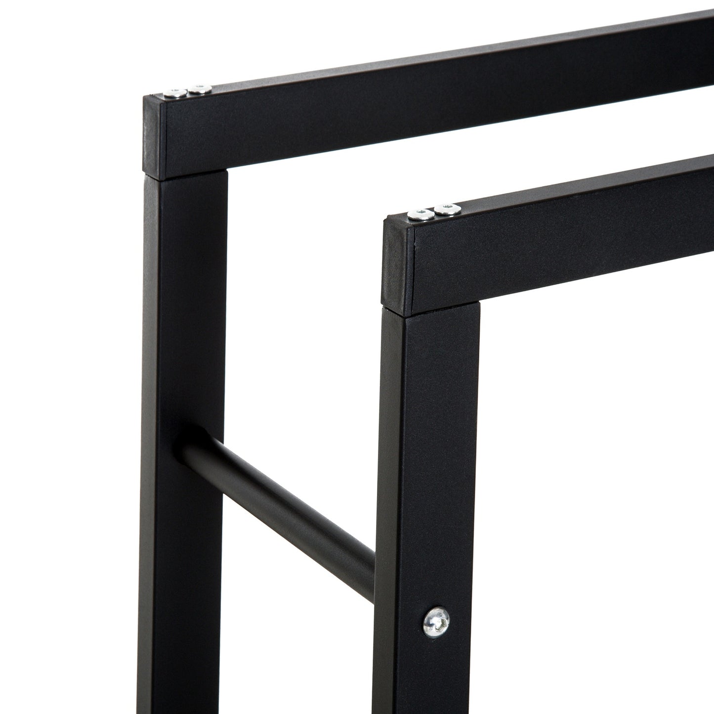 Wood rack in steel, 100 kg capacity, black, 60x25x100 cm