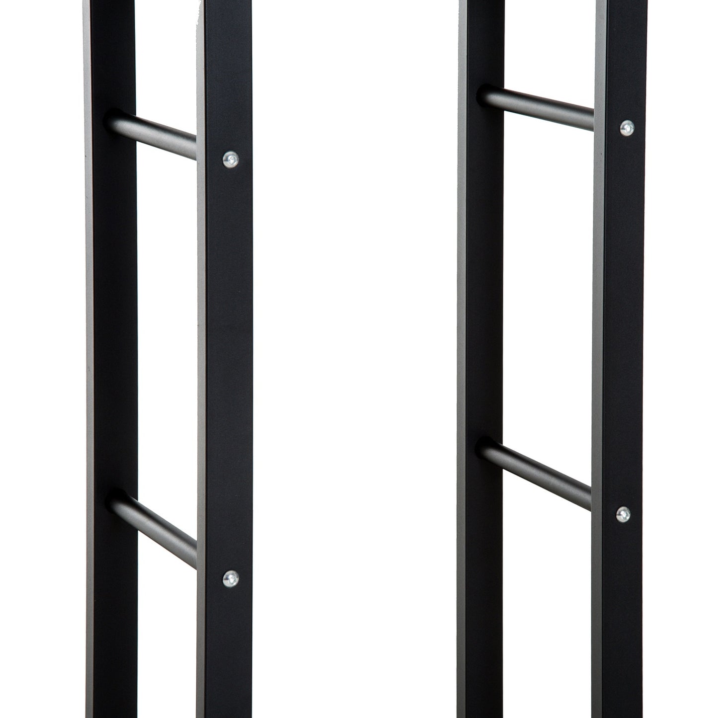 Wood rack in steel, 100 kg capacity, black, 60x25x100 cm
