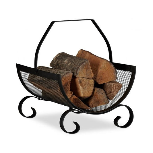 Firewood basket in black