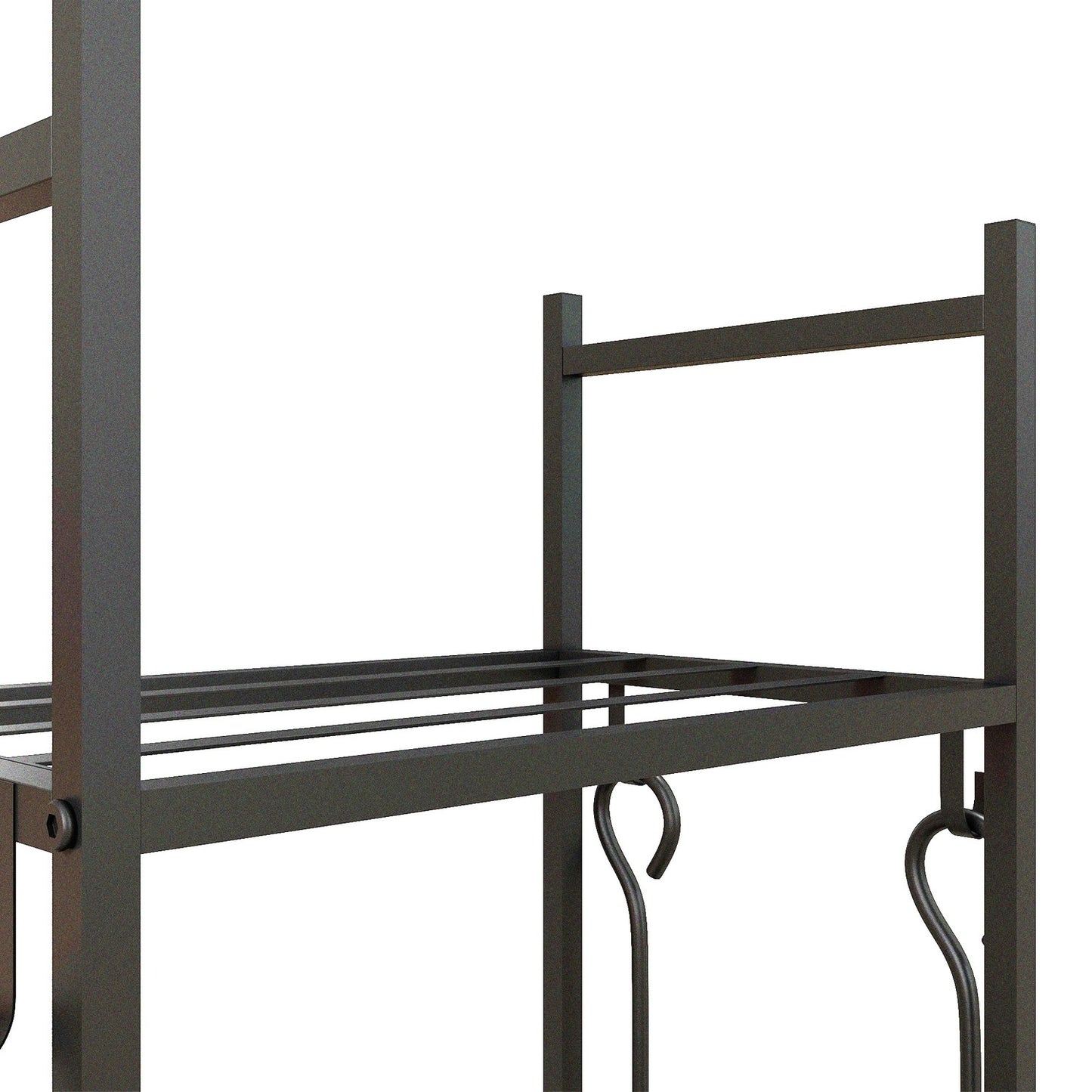 Wood rack in metal with wheels, 4 shelves, 60 kg