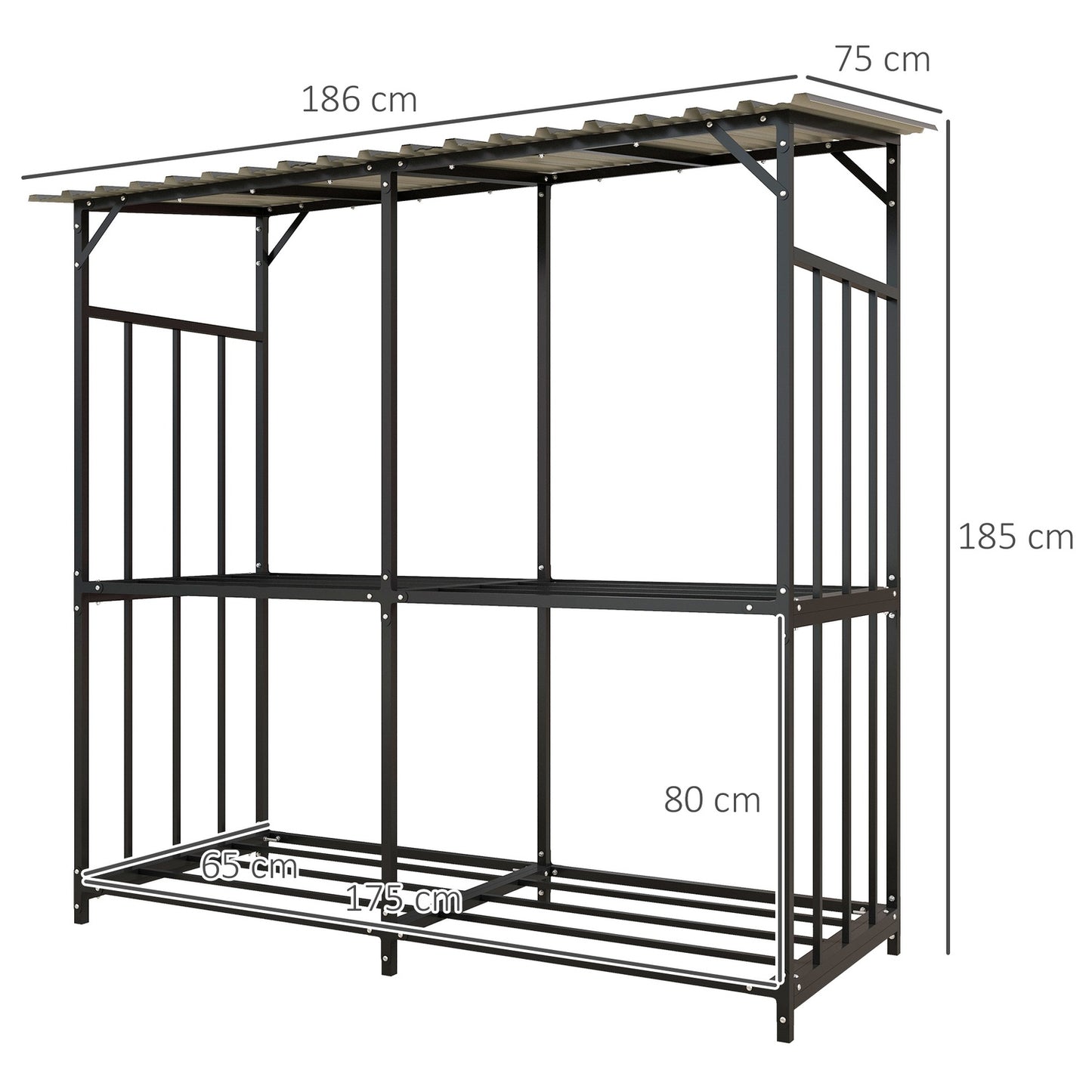 Outdoor wooden rack with lid - 1.17 m³, 100 kg capacity
