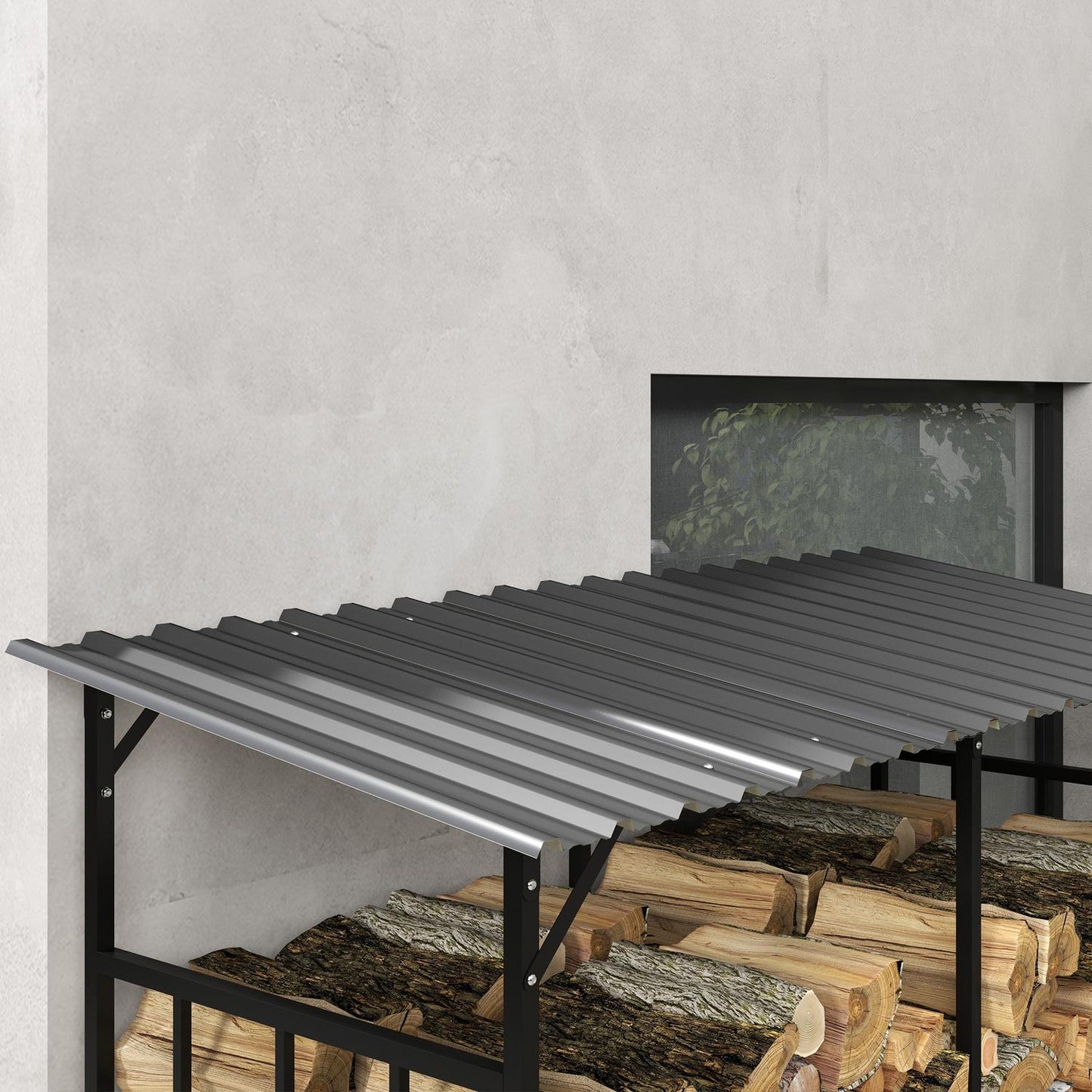 Outdoor wooden rack with lid - 1.17 m³, 100 kg capacity