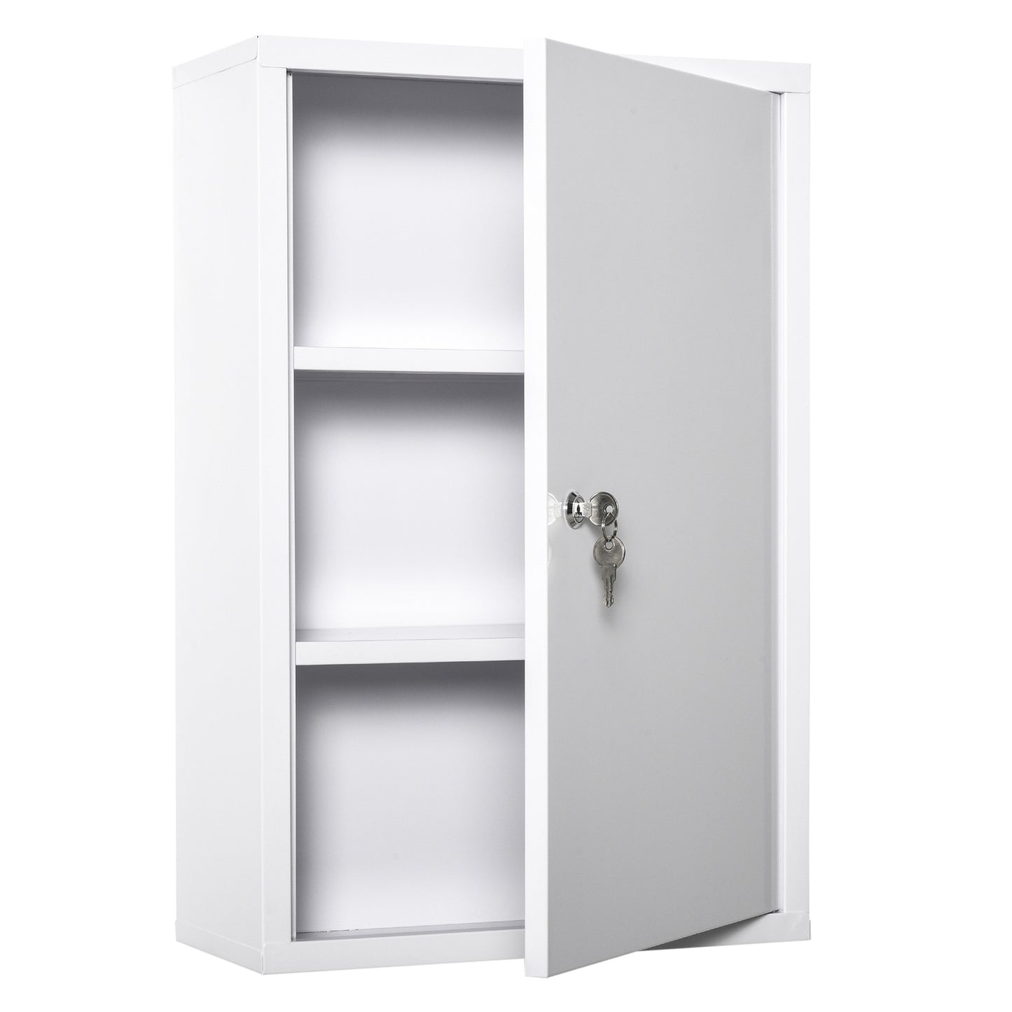 Lockable First Aid cabinet in steel, 3 compartments, 40x60 Cm