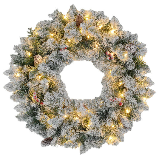 Artificial Christmas tree wreath with LED lights, 60 cm