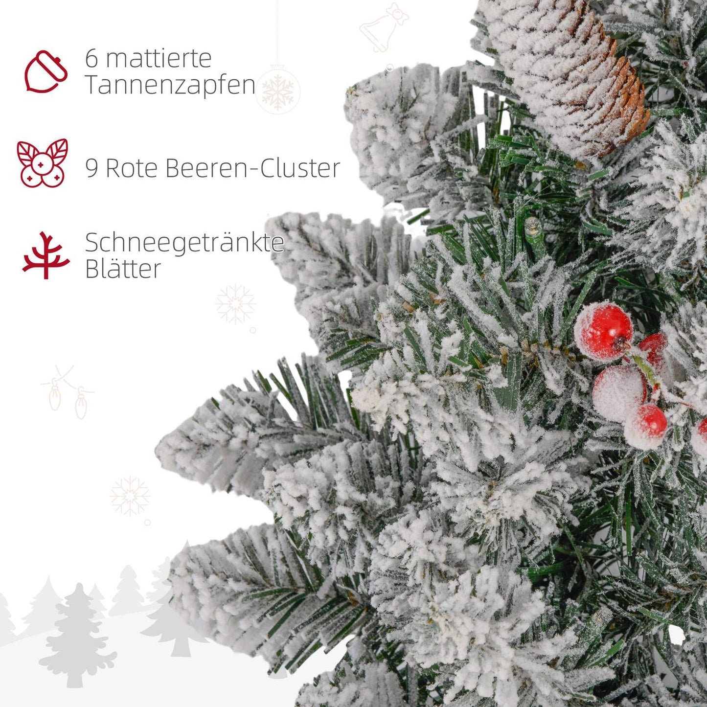 Artificial Christmas tree wreath with LED lights, 60 cm
