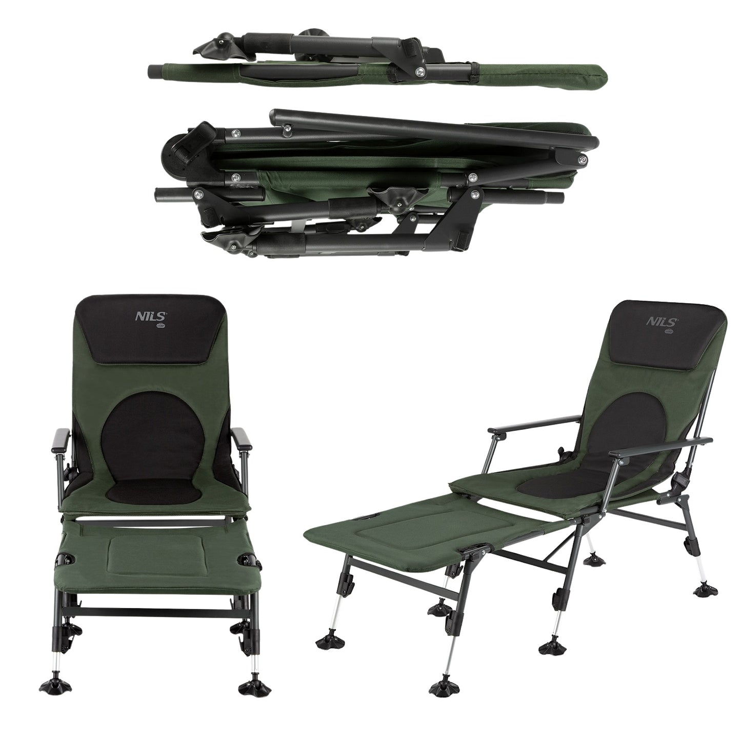 Fishing Chair with Footstool, Foldable, Lightweight