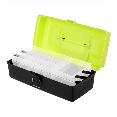 Fishing Tackle Box, 33cm, 2 Shelves, 11 Compartments