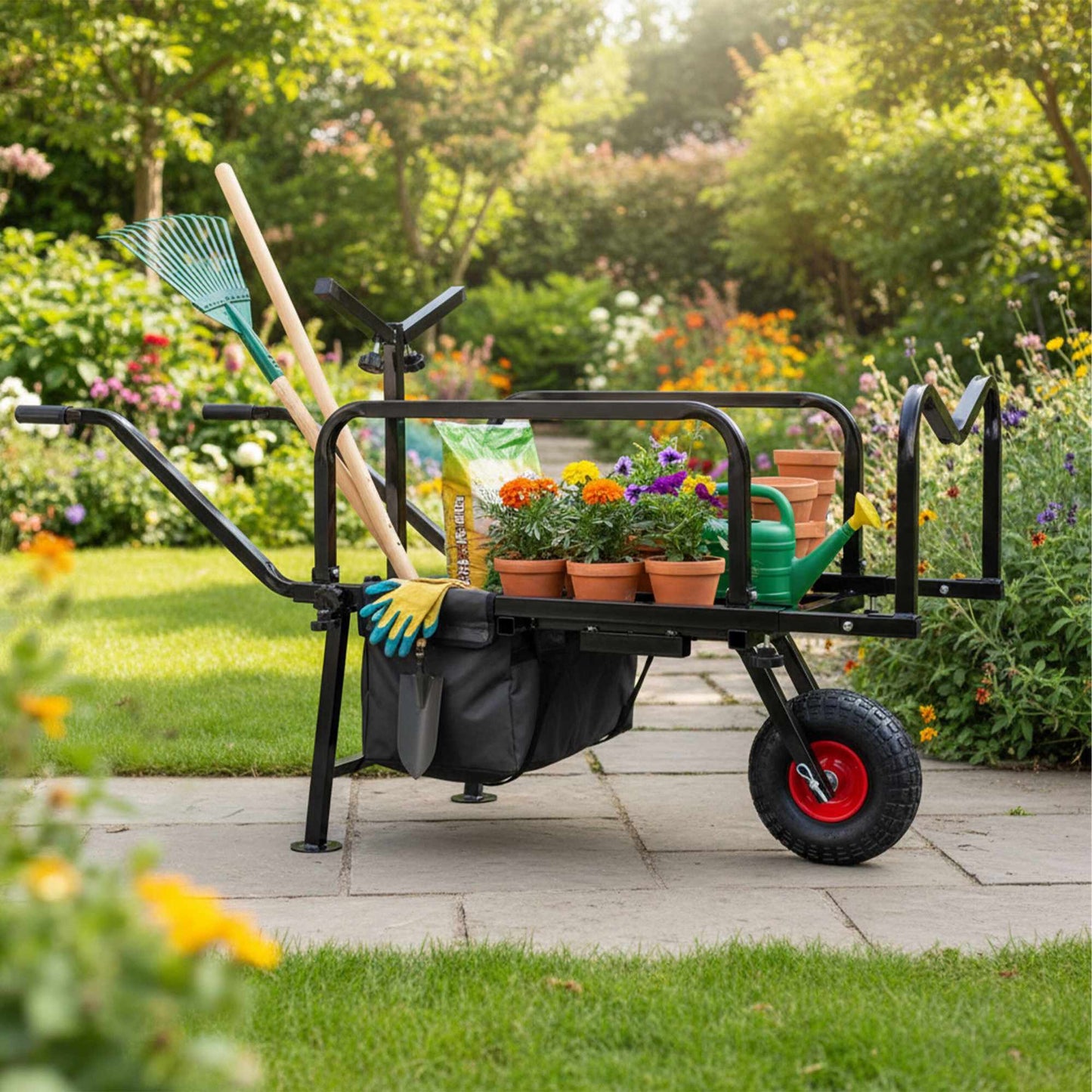 Fishing Trolley with Bag – Metal, Pneumatic Tyres