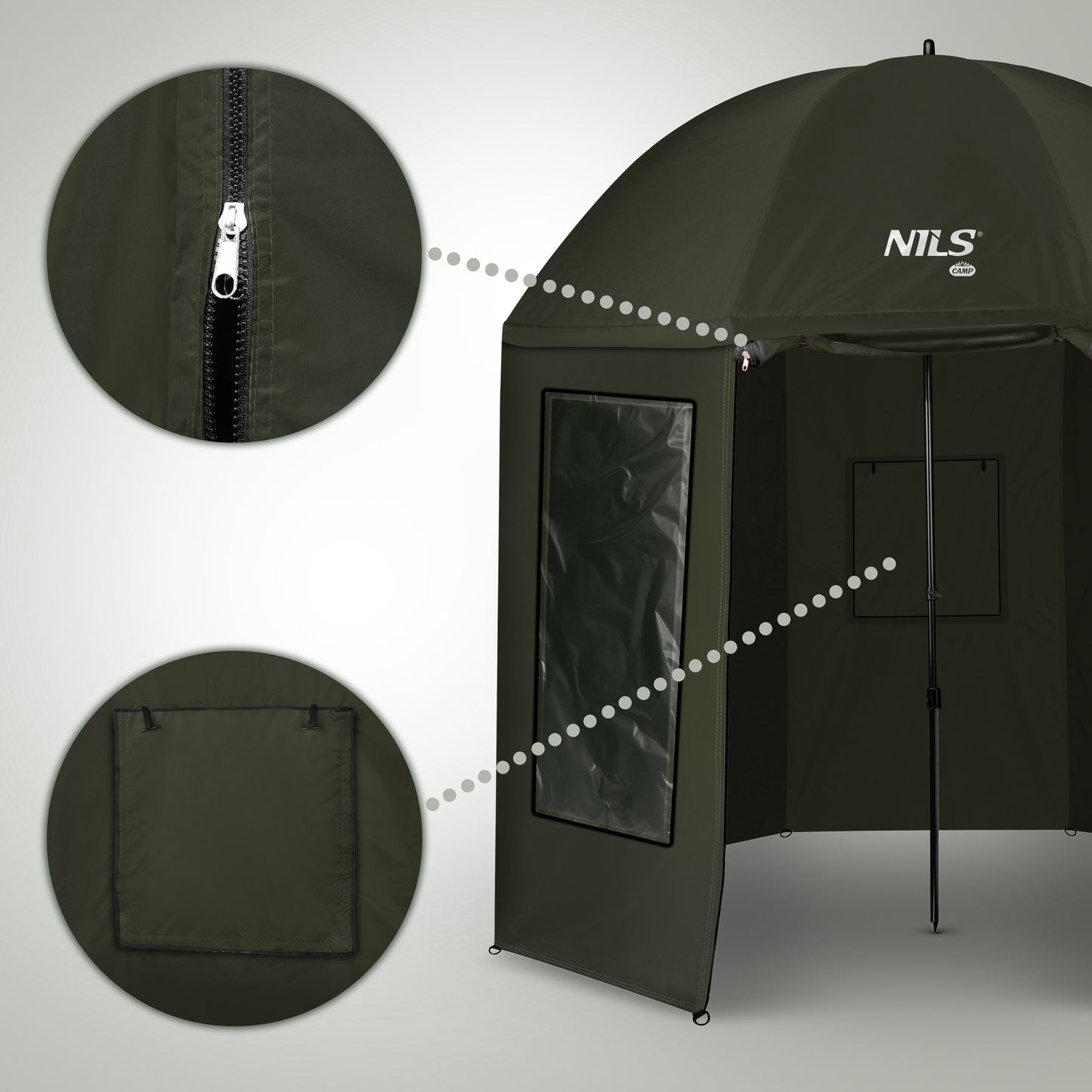 Fishing Umbrella Shelter, 250 cm, Waterproof, Windows