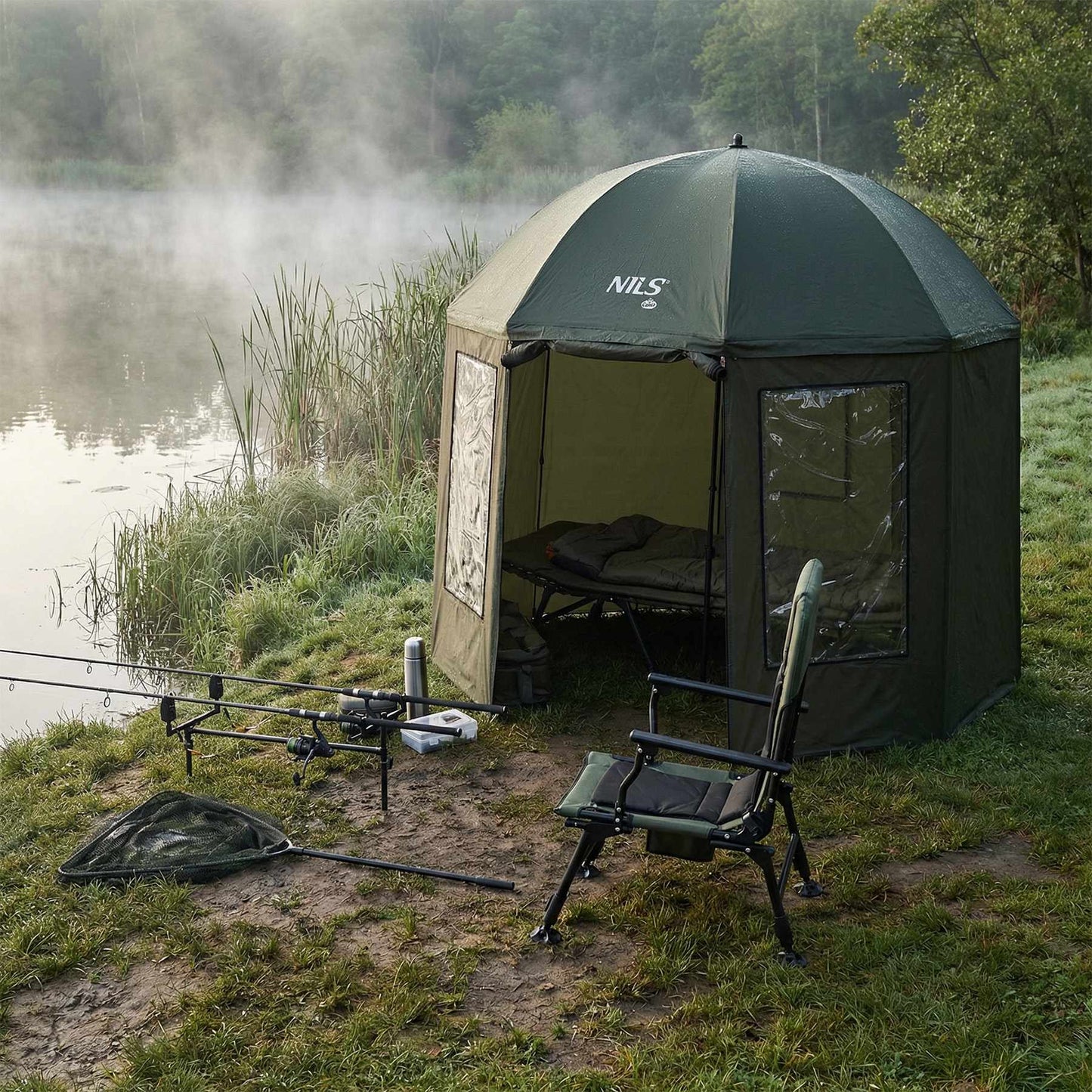 Fishing Umbrella Shelter, 250 cm, Waterproof, Windows