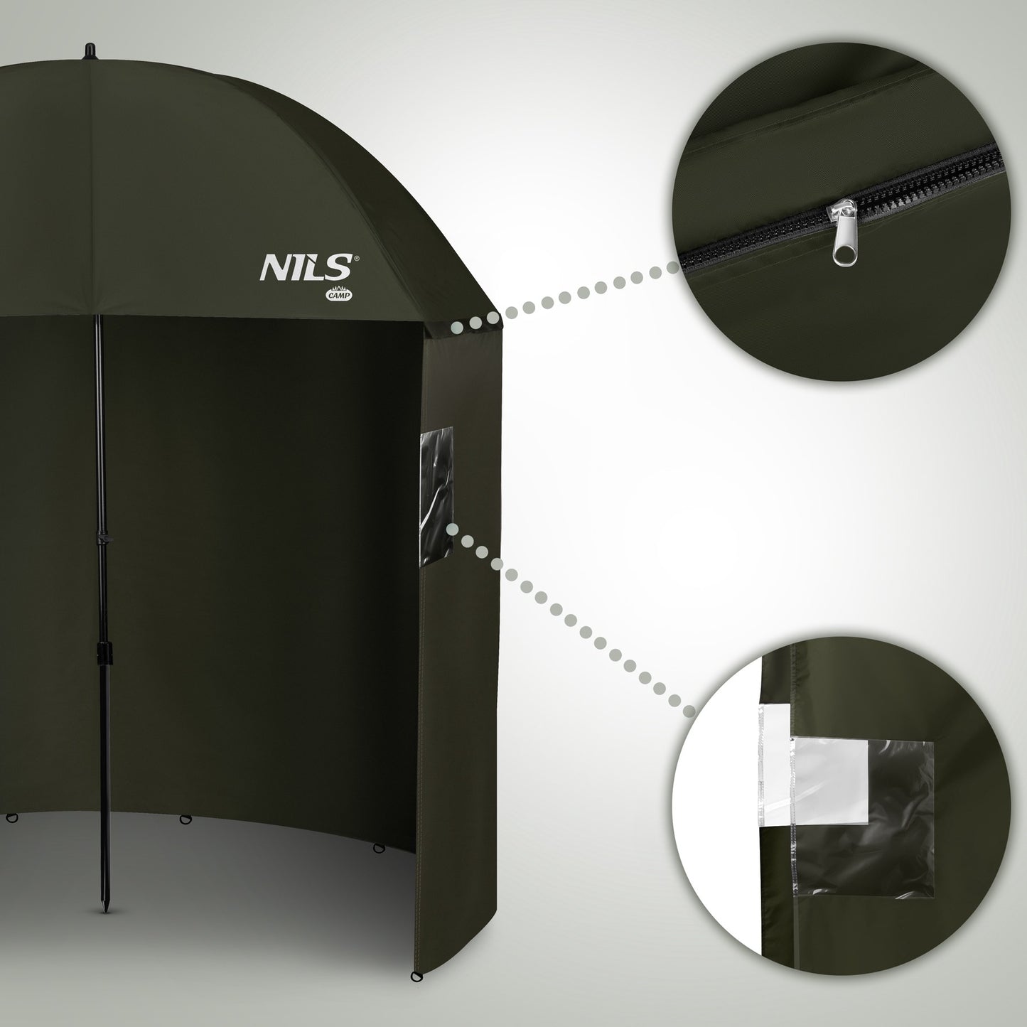 Fishing Umbrella With Side Walls, 250 cm Canopy