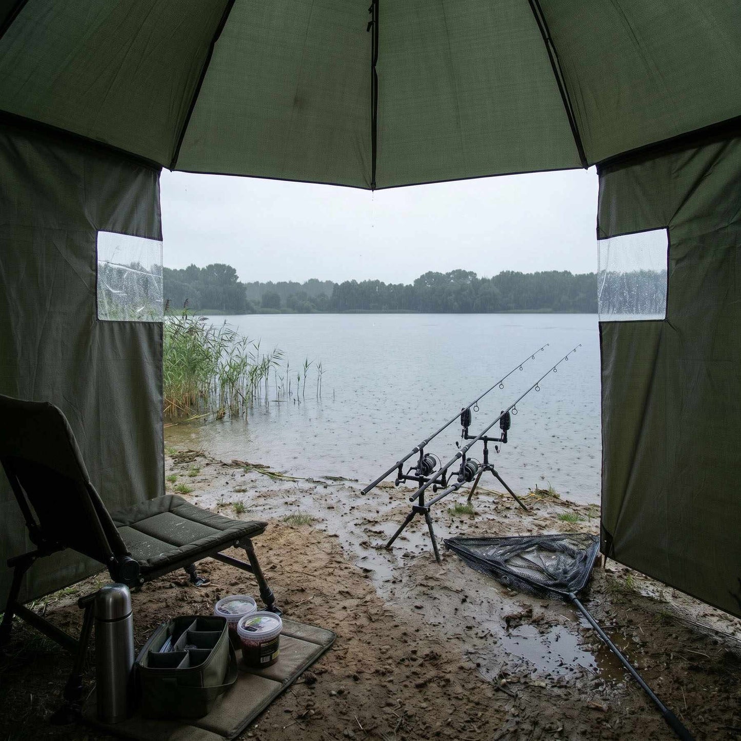 Fishing Umbrella With Side Walls, 250 cm Canopy